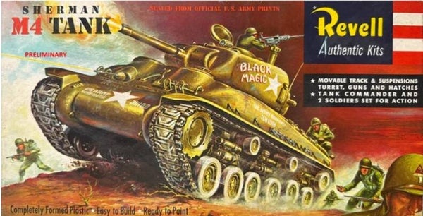 REVELL : REF : 03369 : 1:40 : US : MG : M4 Sherman (75 Years Plastic Modelling) (1962-1980) (AUTHENTIC KIT SERIE)