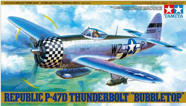 TAMIYA : REF : 61090 : 1:48 : AIRCRAFT SERIES KIT : US : REPUBLIC : P-47D THUNDERBOLT "BUBBLETOP"