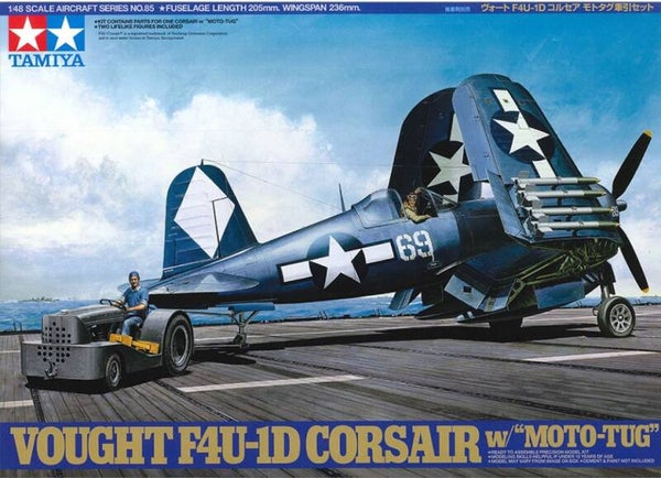 TAMIYA : REF : 61085 : 1:48 : AIRCRAFT SERIES KIT : US : CHANCE VOUGHT : F4U-1D CORSAIR WITH "MOTO-TUG"