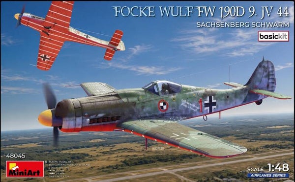 MINIART : REF : MINIART 48045 : 1:48 : AIRCRAFT KIT : German : FOCKE-WULF : FW 190D-9 JV 44 (“Sachsenberg Schwarm”) (BASIC KIT)