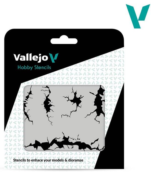 VALLEJO : REF : ST-TX001 : 1:35 : FOR DIORAMA : STENCIL / POCHOIR : Cracked Wall