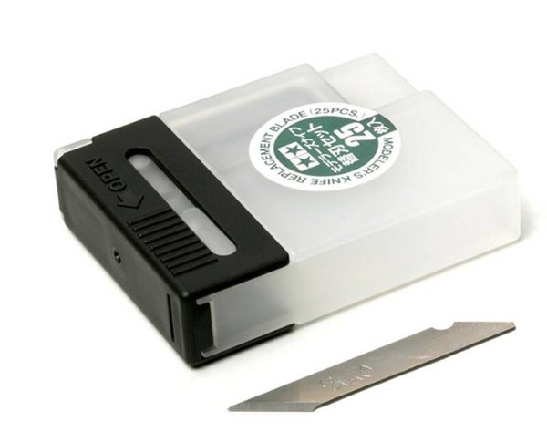 TAMIYA : REF : 74075 : TOOL / OUTILLAGE : Design Knife Replacement Blade / Lames de Rechange (25) (For TAM74040)
