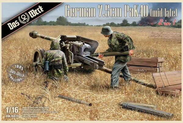 DAS WERK : REF : DW16020 : 1/16 ! : German 7,5cm PaK40 (Mid / Late) (ANTI TANK)
