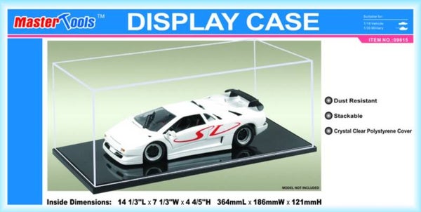 MASTER TOOLS (Trumpeter) : REF : 09815 : DISPLAY CASE (VITRINE) : 364 x 186 x 121 mm (1/18 Autos/ 1/35 Tanks)