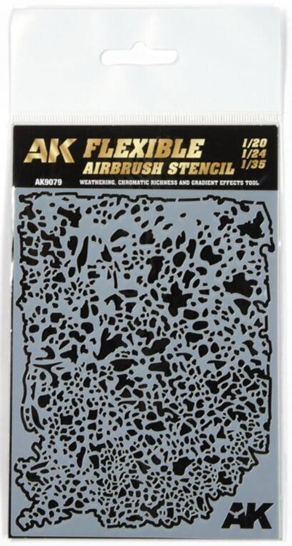AK INTERACTIVE : REF : AK9079 : TOOL / OUTILLAGE : Flexible Airbrush Stencil :  1/20 - 1/24 - 1/35 (Pochoir)