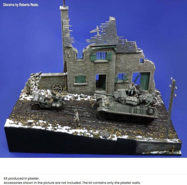 ROYAL MODEL : REF : 654 : 1:35 : SCENERY FOR DIORAMA : House Ruin "Ardenne" / Ruine de Maison « Ardenne » (VERSION 2)