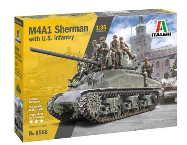 ITALERI : REF : 6568 : 1:35 : US : M4A1 Sherman (with U.S. Infantry (Fig.10))
