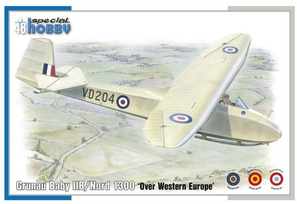 SPECIAL HOBBY (S.H.) : REF : SH48203 : 1:48 : AIRCRAFT KIT : German SCHEIDER : Grunau Baby IIB Nord 1300 (Glider / Planeur) ("'Over Western Europe")