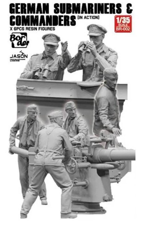 BORDER MODEL : REF : BR 002 : 1/35 : German German Submariners & Commanders ("Kriegsmarine In Action") (6 Fig. (Resin Figures))
