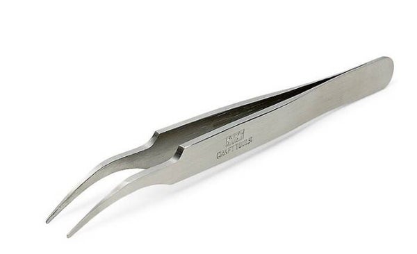 TAMIYA : REF : 74108 : TOOL / OUTILLAGE : HG Angled Tweezers (Round Tip) / Pince Coudée HG (Embout Arrondi)