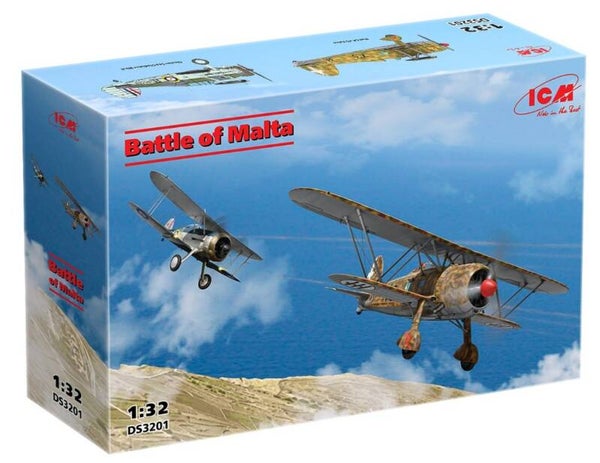 ICM : REF : DS 3201 : 1:32 : AIRKIT MODELE SET : ITALY / UK : WWII "Battle of Malta" (Fiat CR.42 Falco / Gloster Sea Gladiator Mk.II) (2)