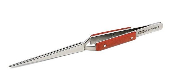 TAMIYA : REF : 74103 : TOOL / OUTILLAGE : HG Reverse Action Straight Tweezers / Pincette Droite à Action Inversée HG