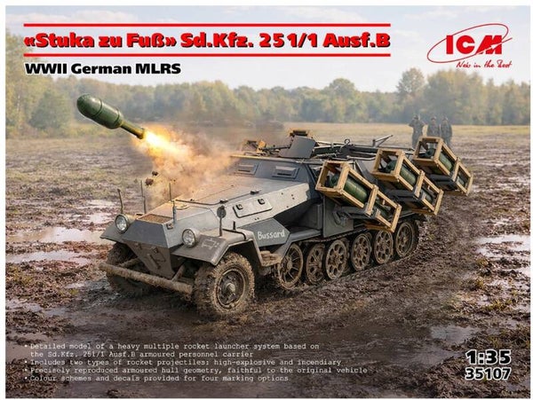 ICM : REF : 35107 : 1:35 : German Sd.Kfz. 251/1 Ausf.B (MLRS) ("“Stuka zu Fuß”" /"Stuka sur Pied")