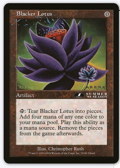 Magic : The Gathering (MTG) : OVERSIZED 6 X 9 PROMO : Blacker Lotus (SPLD (1 thumbtack, slight damaged borders, rest is great) )