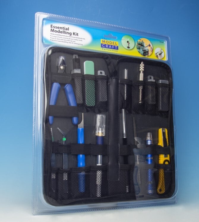 MODELCRAFT : REF : PTK1022 : TOOLS SET / SET D'OUTILS : Essential Modelling Kit Set (Handy Zip Case / Etui Zippé Pratique)