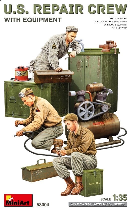 MINIART : REF : MINIART 53004 : 1:35 : US : Repair Crew with Equipment (3 Fig.)