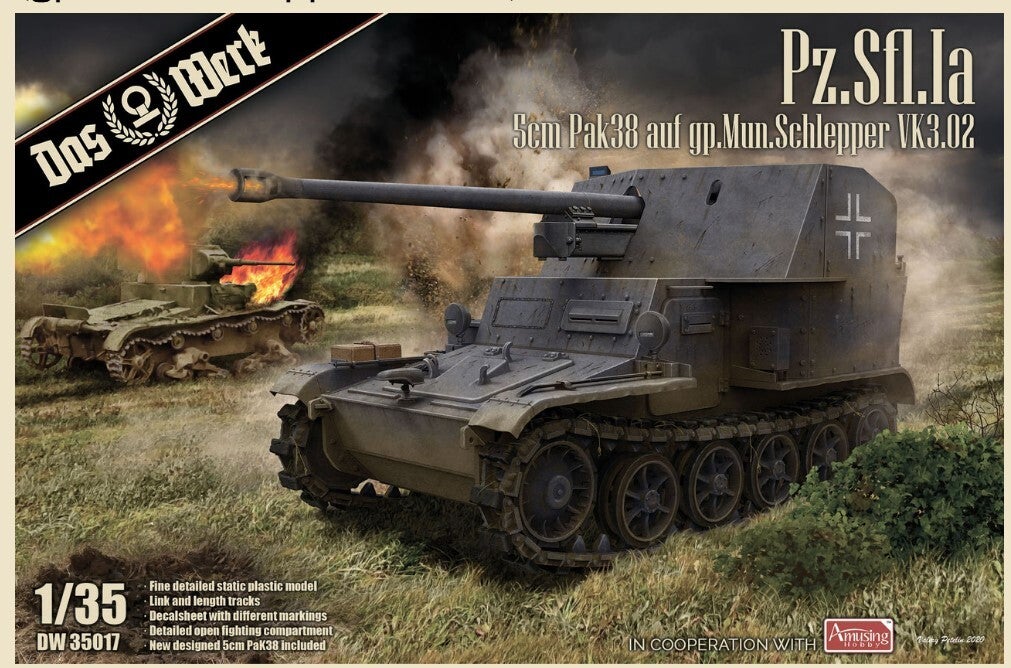 DAS WERK : REF : DW35017: 1/35 : German JPz.Sfl. Ia (5cm Pak 38 auf gp. Mun Schlepper VK3.02) (Tank Destroyer)