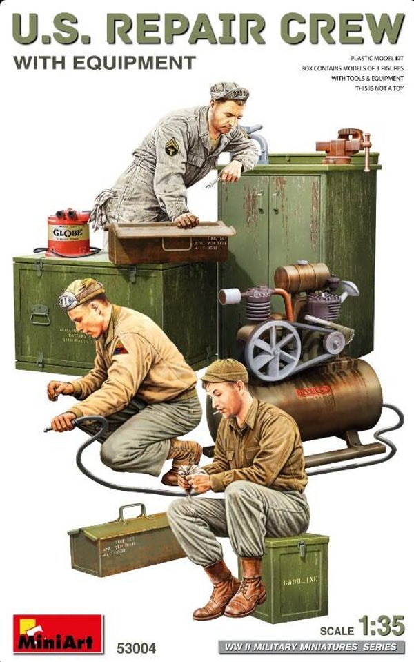 MINIART : REF : MINIART 53004 : 1:35 : US : Repair Crew with Equipment (3 Fig.)