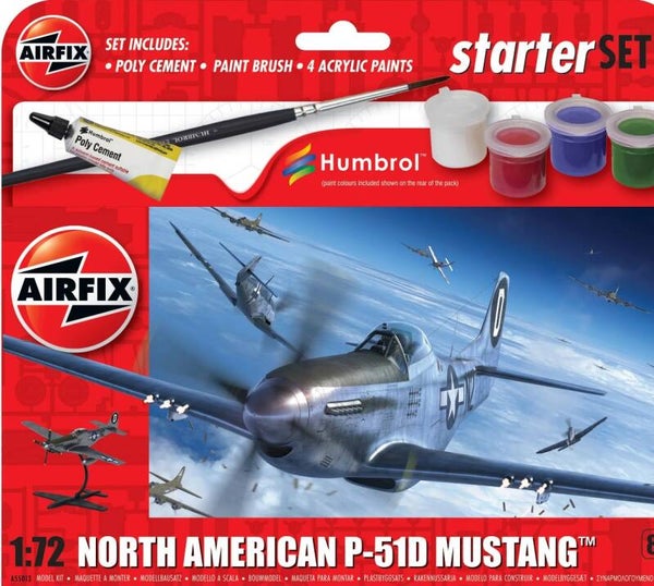AIRFIX : REF A55013 : SCALE : 1:72 : STARTER KIT BEGINNER / DEBUTANT : North American P-51D Mustang