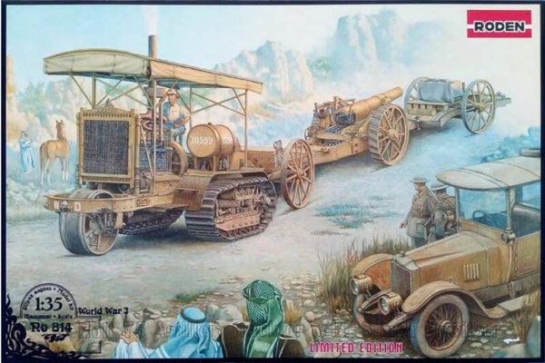 RODEN : REF : 814 : 1:35 : US : H. M. C. : Holt 75 Artillery Tractor (W/BL 8-inch Howitzer) (1913-1924)