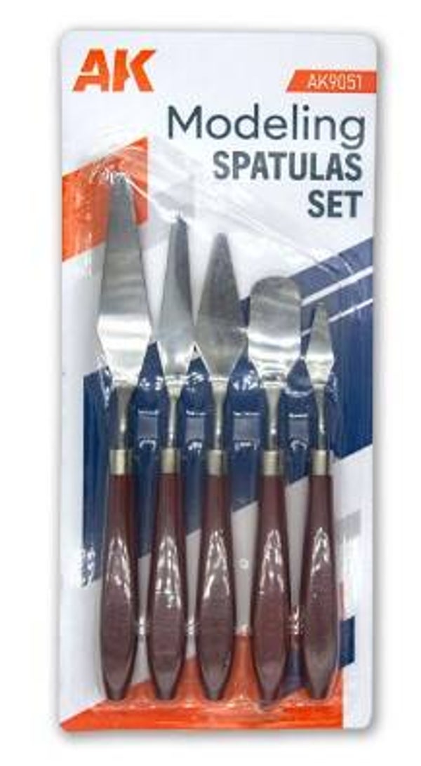 AK INTERACTIVE : REF : AK9051 : TOOL / OUTILLAGE : Set of Spatila for Modelism / Ensemble de Spatules de Modelage (5)
