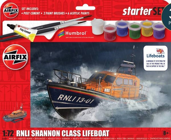 AIRFIX : REF A55015 : SCALE : 1:72 : STARTER KIT BEGINNER / DEBUTANT : RNLI Shannon Class Lifeboat