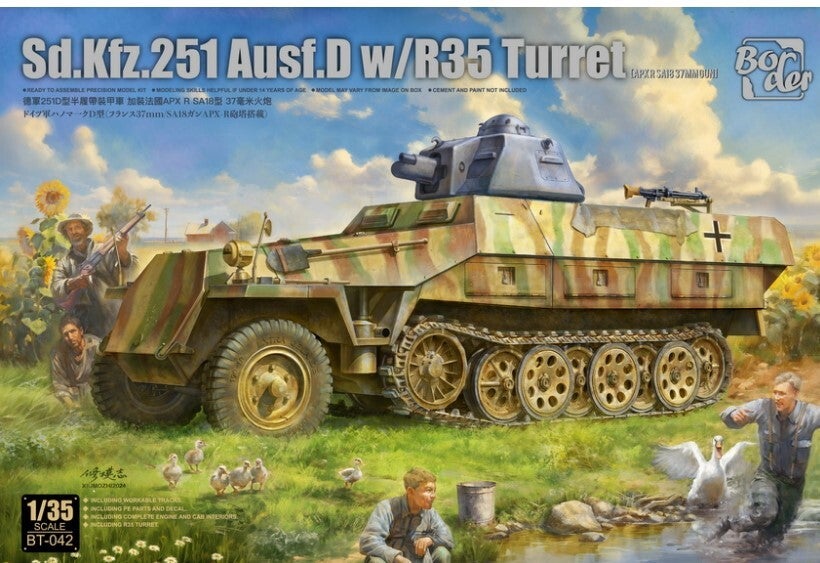 BORDER MODEL : REF : BT 042 : 1/35 : German  Sd.Kfz.251 Ausf.D (With R35 Turret) (Halftrack)
