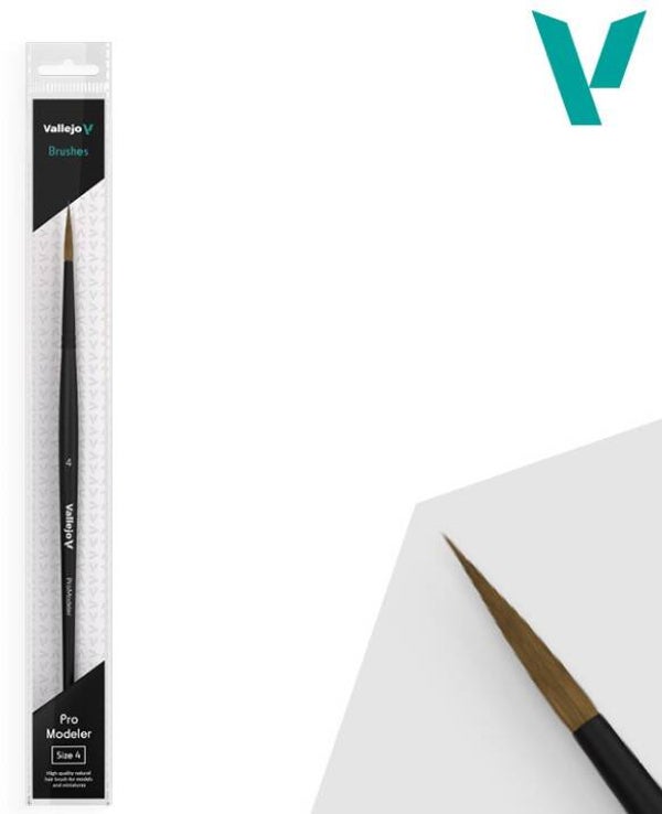 VALLEJO : BRUSH : REF : VALB01004 : PRO MODELER : Natural Hair Round Brush No. 4