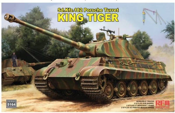 RYE FIELD MODEL (RFM) : REF : 5164 : 1:35 : German Sd.Kfz.182 ("King Tiger") Porsche Turret (with 2T Makeshift Crane / Workable Tracks)