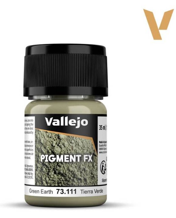VALLEJO : REF : 73111 : PIGMENT : FX SERIE : Green Earth / Terre Verte (35 ML)