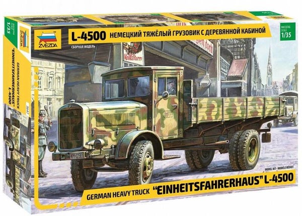 ZVEZDA : REF : 3647 : 1:35 : Gerrman : MERCEDES-BENZ : Heavy Truck ("Einheitsfahrerhaus") L-4500