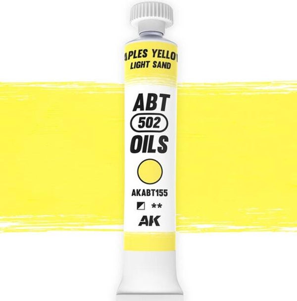AK INTERACTIVE : REF : AKABT155 : ABT 502 SERIE (OIL / HUILE) : Naples Yellow / Light Sand (Jaune Naples / Sable Léger) (20ml)