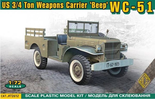 ACE : REF : 72612 : 1:72 : US : DODGE : WC-51 3/4-ton "Weapons Carrier" ("Semi Truck") (1940-1945)