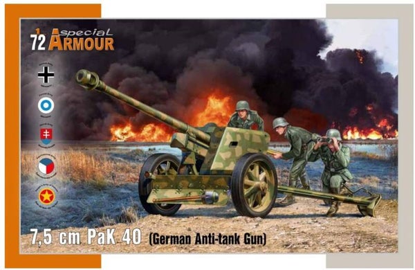 SPECIAL HOBBY (SPECIAL ARMOUR) : REF : SA72025 : 1:72 : German 7,5 cm PaK 40 (Anti-Tank Gun)