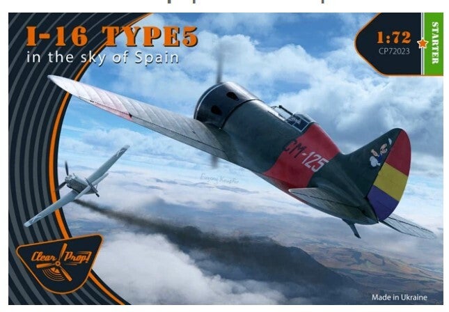 CLEAR PROP MODELS : REF : CP72023 : 1:72 : SOVIET : Polikarpov : I-16 type 5 (In the Sky of Spain) (STARTER KIT)