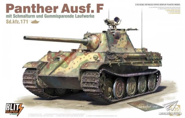 TAKOM : REF : 35003 : 1:35 : German Panther Ausf. F (With Schmalturm, Gummispar. Laufrollen) (SUPER BLITZ SERIE)