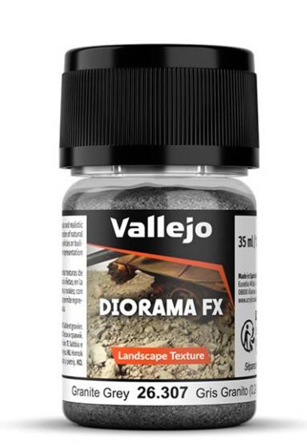 VALLEJO : REF : VAL26307 : DIORAMA EFFECTS : FX SERIE : LANDSCAPE TEXTURES : Granite Grey 0.2-0.6 mm (50 g)