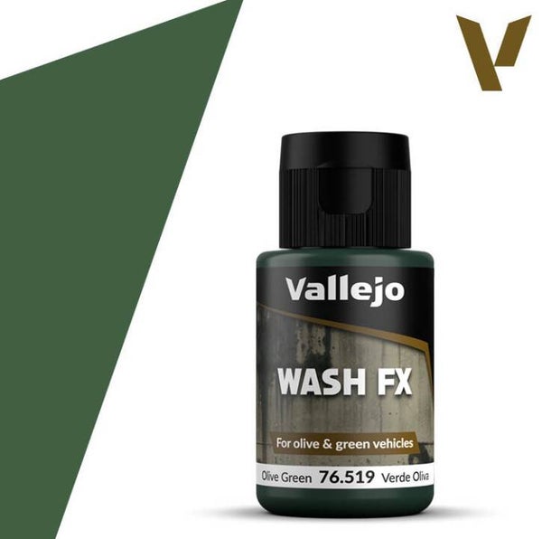 VALLEJO : REF : 76519 : WASH FX SERIE : Olive Green / Vert Olive (35 ml)