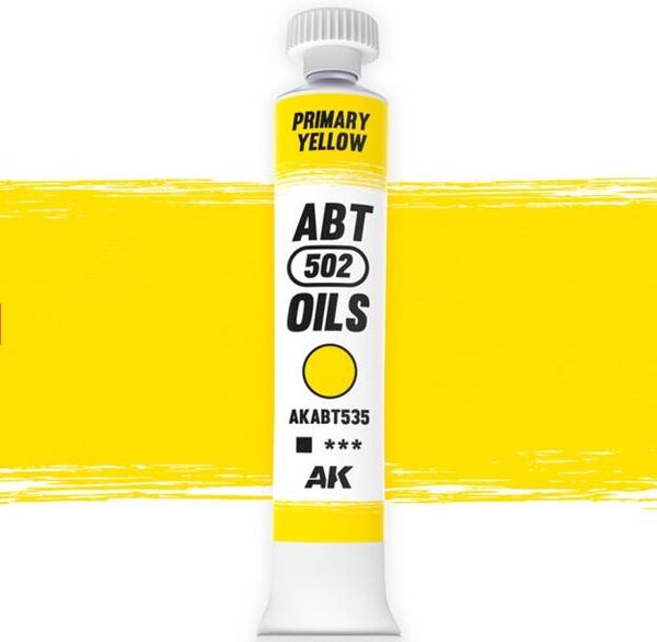 AK INTERACTIVE : REF : AKABT535 : ABT 502 SERIE (OIL / HUILE) : Primary Yellow (Jaune Primaire) (20ml)