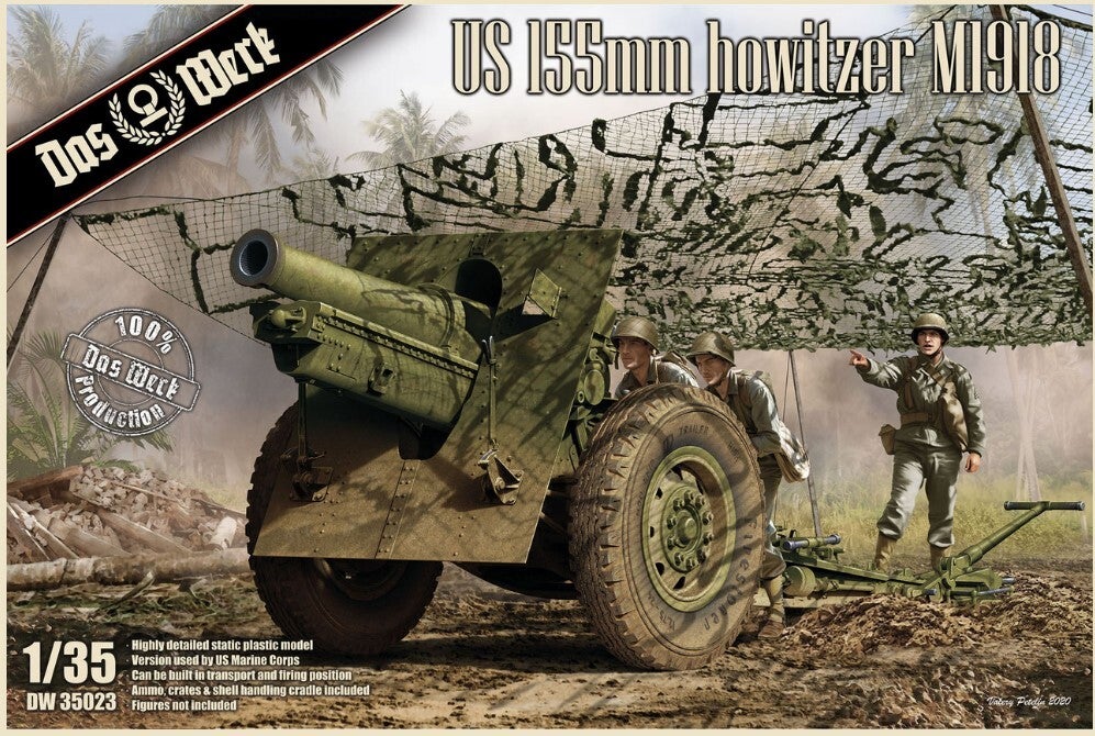 DAS WERK : REF : DW35023 : 1/35 : US : USMC 155mm Howitzer (Obusier) M1918 (US made under Scheider Licence)