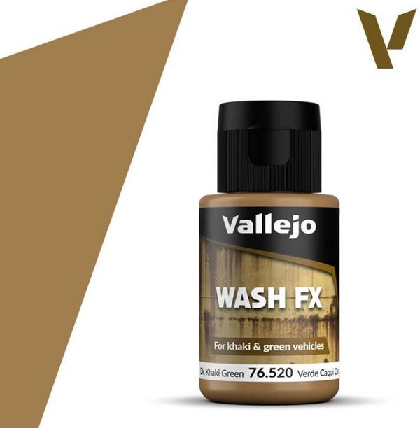 VALLEJO : REF : 76520 : WASH FX SERIE : Dark Khaki Green / Vert Kaki Foncé (35 ml)
