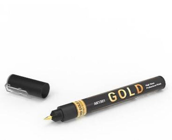 AK INTERACTIVE : REF : AK1301 : METALLIC MARKERS SERIE (LIQUID) : METALLIC MARKER – GOLD / OR