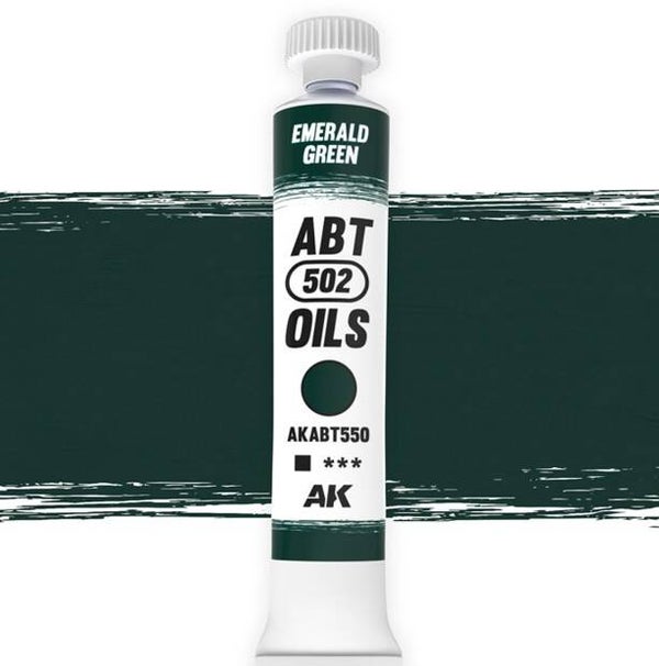 AK INTERACTIVE : REF : AKABT550 : ABT 502 SERIE (OIL / HUILE) : Emerald Green (Vert Emeraude) (20ml)