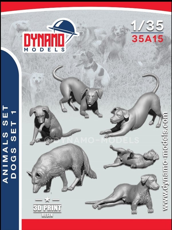 DYNAMO MODELS : REF : DYM-A35A15 : 1:35 : Animals Serie (Dogs SET 1 (Fig.6))