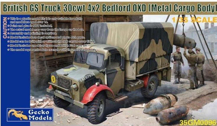 GECKO MODELS : REF : 35GM0096 : 1:35 : UK : Bedford : OXD GS Truck 30cwt 4x2 (Metal Cargo Bed)