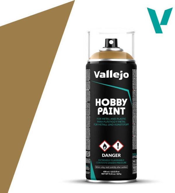 VALLEJO : REF : 28015 : HOBBY PAINT SERIE (COLORED PRIMER SPRAY) : Desert Yellow (400 ml)