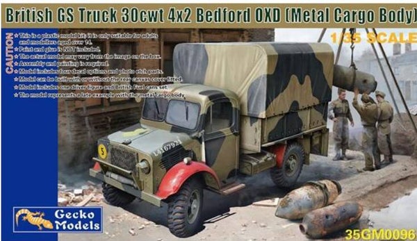 GECKO MODELS : REF : 35GM0096 : 1:35 : UK : Bedford : OXD GS Truck 30cwt 4x2 (Metal Cargo Bed)