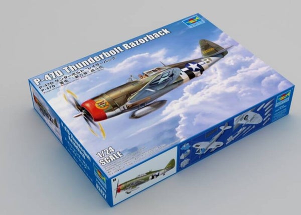 TRUMPETER : REF : 02427 : 1:24 : AIRCRAFT KIT : US : REPUBLIC : P-47D Thunderbolt (Razorback)