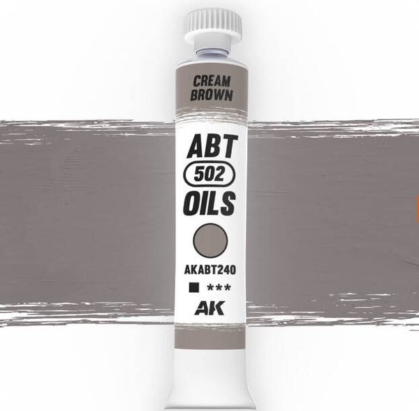 AK INTERACTIVE : REF : AKABT240 : ABT 502 SERIE (OIL / HUILE) : Cream Brown (Brun Crème) (20ml)