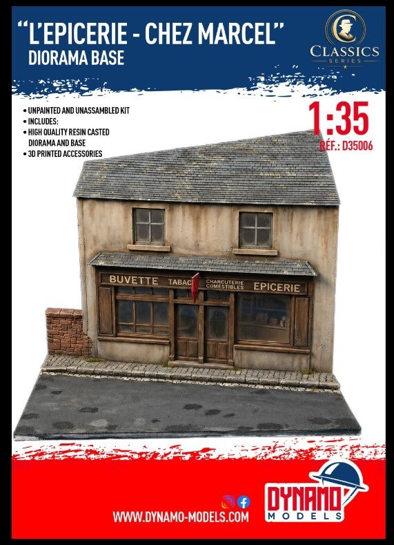DYNAMO MODELS : REF : DYM-D35006 : 1:35 : DIORAMA BASE : “L’épicerie – Chez Marcel” (WWII)